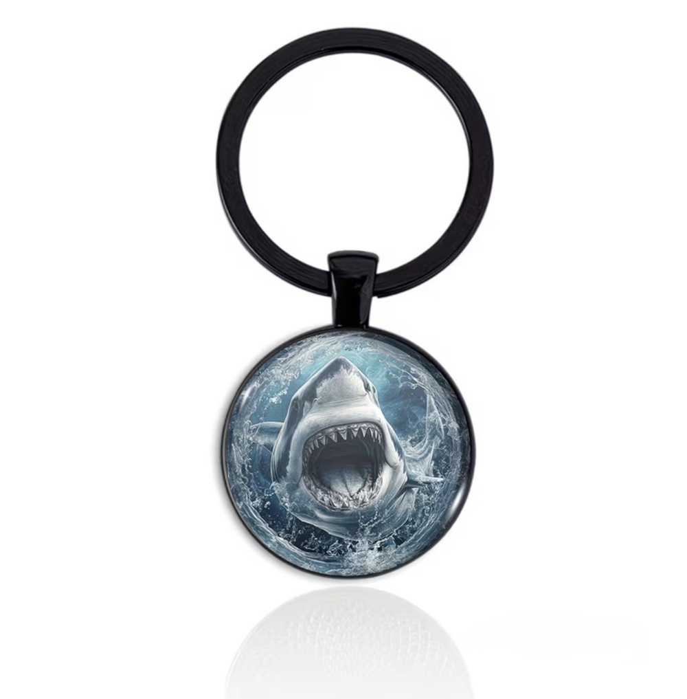 3/$25 Great White Shark Week Jaws Keychain NEW